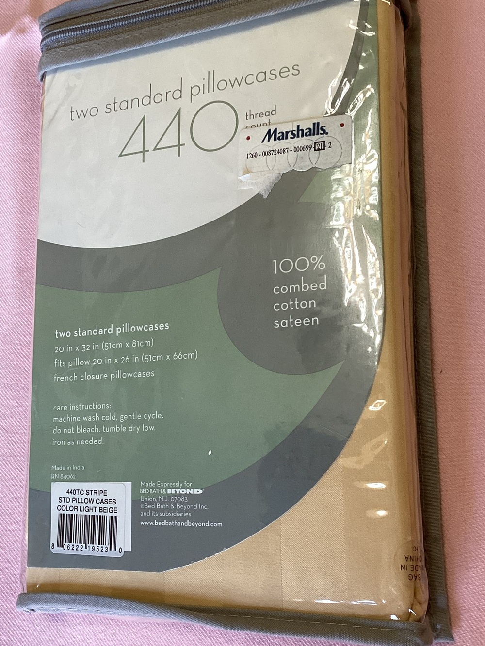 Bed Bath & Beyond Golden 440-Thread Count Standard Pillowcases